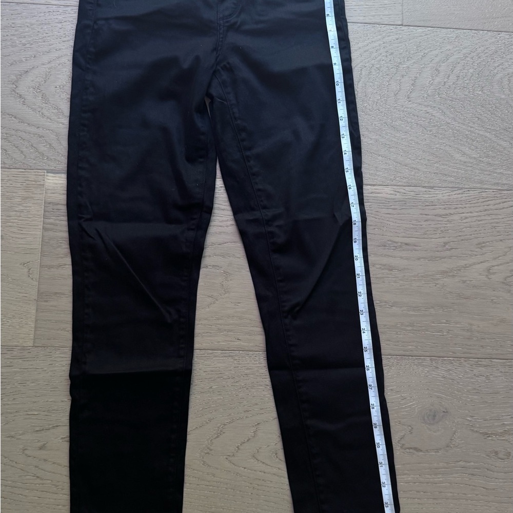 PAIGE Black and White Skinny Jeans with Sporty Stripe